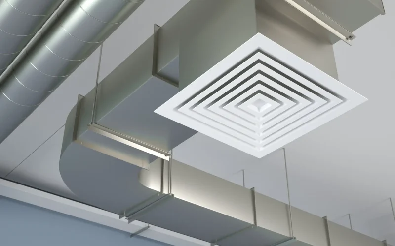 Industrial air duct ventilation, 3d Illustration ventilation duct, 3d Illustration